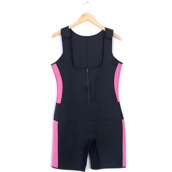 Women’s Black + Pink Neoprene Beach Shorts Wetsuit  Front Zip XL - Picture 1 of 6